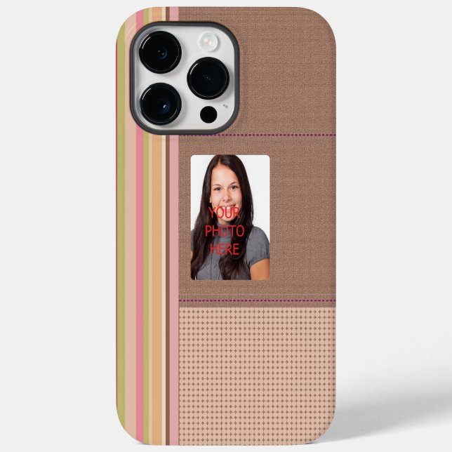 Coques Case-Mate iPhone Mauve Cadre élégant avec photo personnalisée (Verso)