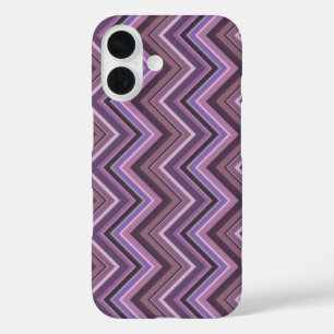Coques iPhone 16 Mauve zigzag stripes