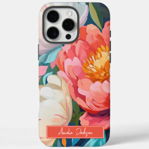 Coques iPhone 16 Pro Max Maximaliste Vibrant Floral Bold et élégant