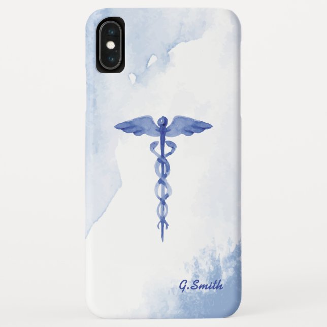 Coques Case-Mate iPhone Médecins et infirmières| Aquarelle stéthoscope Méd (Dos)