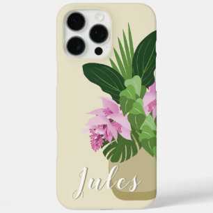 Coques iPhone 16 Pro Max Medinilla Tropical Pink Flower Yellow Nom