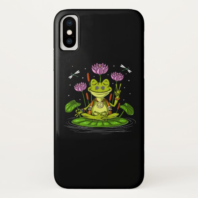 Coques Case-Mate iPhone Méditation de Hippie Frog (Dos)