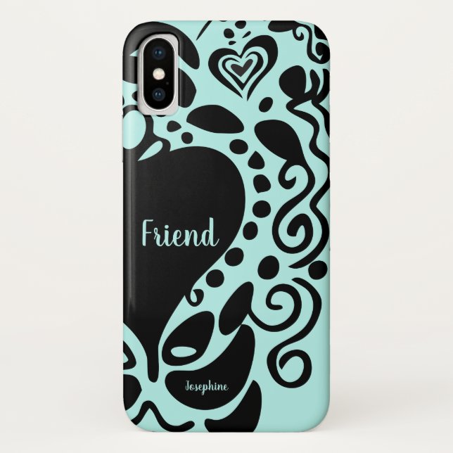 Coques Case-Mate iPhone Meilleur ami| Moitié "ami"| Motif branché (Dos)