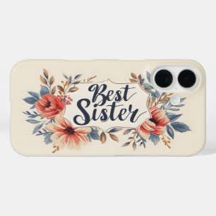 Coques iPhone 16 Meilleur cadre de fleurs Soeur