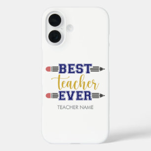 Coques iPhone 16 Meilleur enseignant personnalisé jamais - Cadeau C