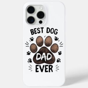 Coque iPhone 15 Pro Max Meilleur Papa Chien Ever – Empreinte de Patte Mign