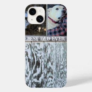 Coque Pour iPhone 14 Meilleur Papa de Tous les Temps Bois Rustique en D