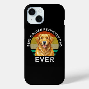 Coque Pour iPhone 15 Meilleur Papa Golden Retriever de tous les temps