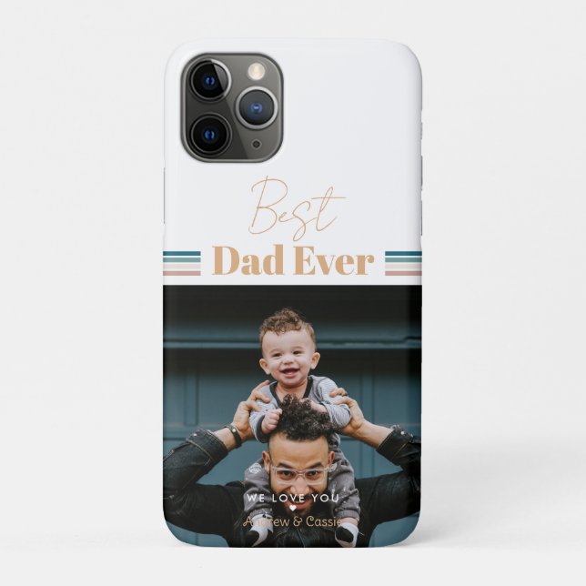 Coques Case-Mate iPhone Meilleur papa jamais Nous t'aimons (Dos)