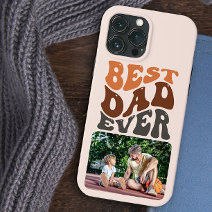 Case-Mate iPhone Case Meilleur Papa Photo et Typographie Rétro Groovy