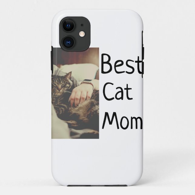 Coques Case-Mate iPhone Meilleure maman chat papa ajouter chat photo nom c (Dos)