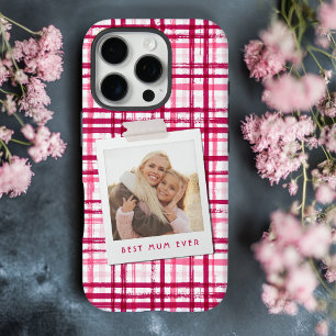 Coques iPhone 16 Pro Meilleure maman jamais photo mignonne moderne roug