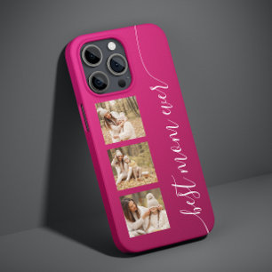 Coque Pour iPhone 14 Meilleure Maman Photo Image Écriture Élégante Ros