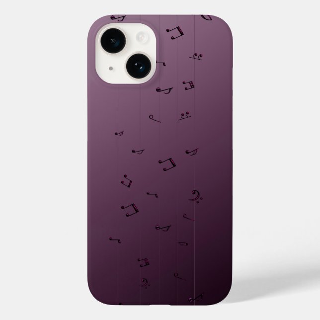 Coques Case-Mate iPhone Mélodie gothique foncé : Ombre Notes musicales (Verso)