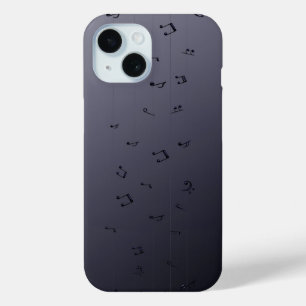 Coque Pour iPhone 15 Mélodie gothique foncé : Ombre Notes musicales