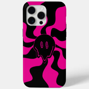 Coque iPhone 15 Pro Max Melt de sourire - Magenta et noir