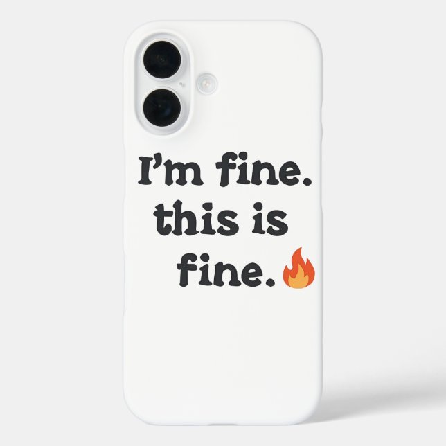 Coques Case-Mate iPhone Mème sarcastique "Tout va bien" avec émoji de feu (Verso)