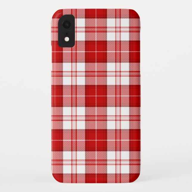 Coques Case-Mate iPhone Menzies tartan rouge blanc plaid (Dos)