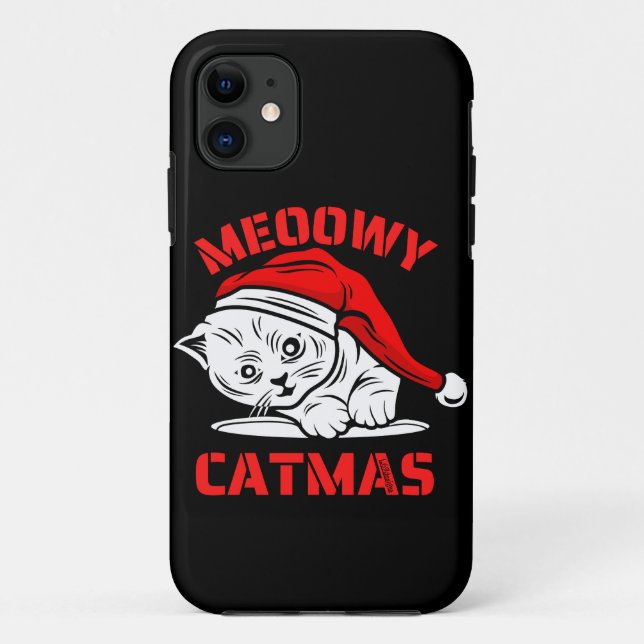 Coques Case-Mate iPhone MEOOWY CATMAS drôle chat de Noël (Dos)