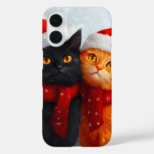 Coques iPhone 16 Meowy Christmas Winter Love