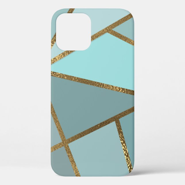 Coques Case-Mate iPhone Mer Turquoise Vert Bleu & Bronze Géométrique (Verso)