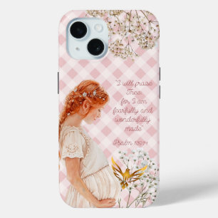 Coque Pour iPhone 15 Mère attendante à la foi branchée Plaid Colombe do