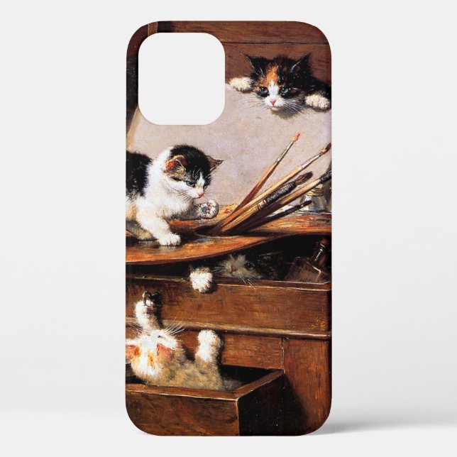 Coques Case-Mate iPhone Mère Chat et chatons sur table (Verso)