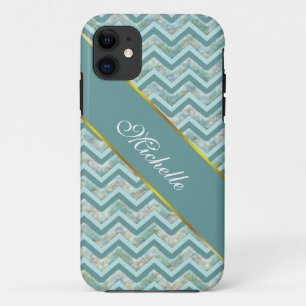 Coque Case-Mate Pour iPhone Mère de Pearl Turquoise ZigZag