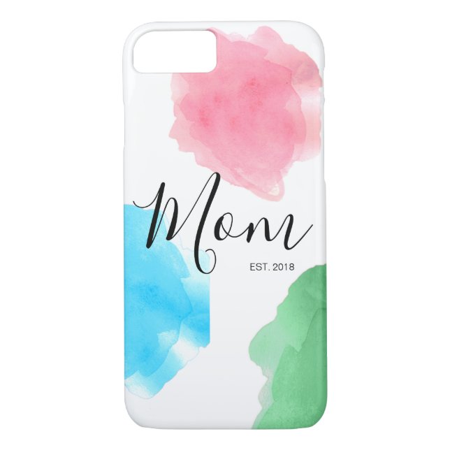 Coques Case-Mate iPhone Mère personnalisable année aquarelle (Dos)