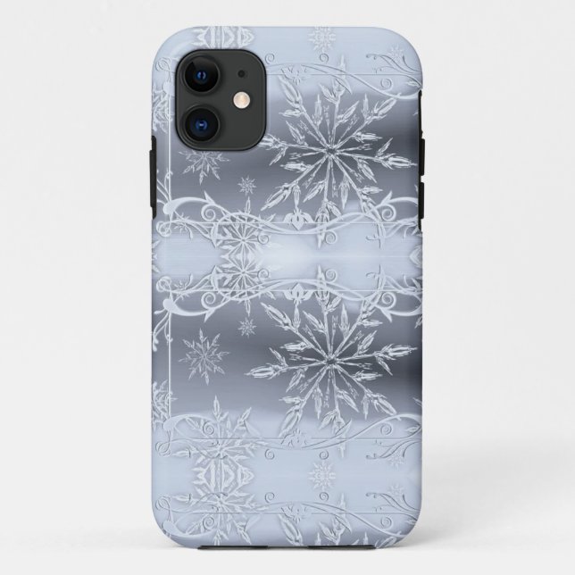 Coques Case-Mate iPhone Merveilleux Noël parfait en argent SNowflake (Dos)