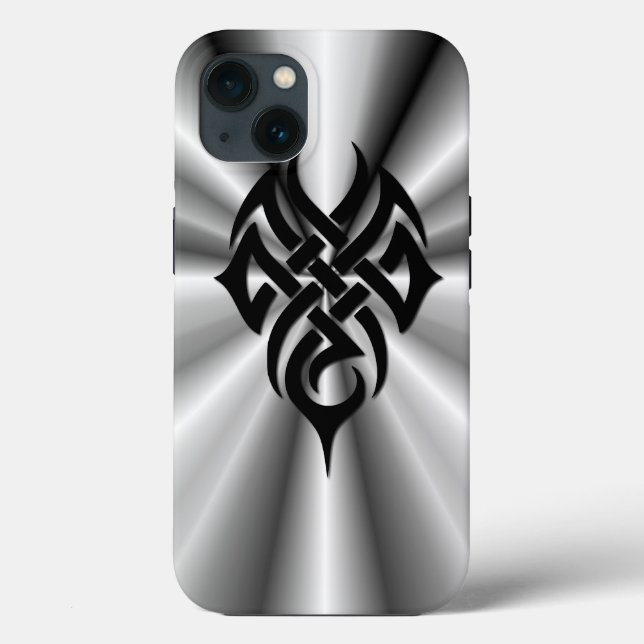 Coques Case-Mate iPhone Métal : Acier tribal (Verso)