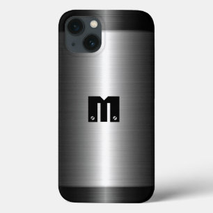 iPhone 13 Case Métal argenté d'acier inoxydable