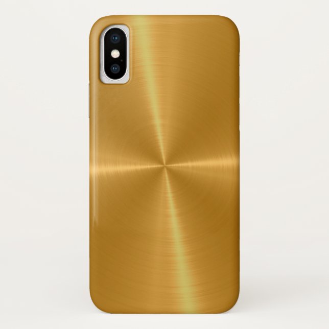 Coques Case-Mate iPhone Métal brillant d'acier inoxydable d'or (Dos)