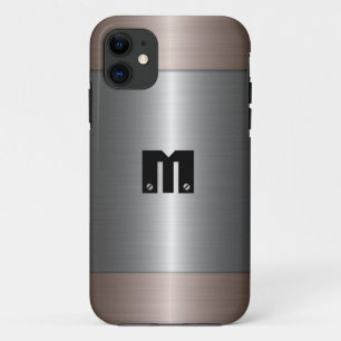 Coques Pour iPhone Métal d'acier inoxydable d'argent et de bronze