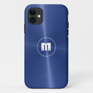 Coque Case-Mate Pour iPhone Métal en acier inoxydable bleu foncé brillant