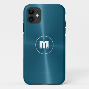Coque Case-Mate Pour iPhone Métal en acier inoxydable brillant bleu