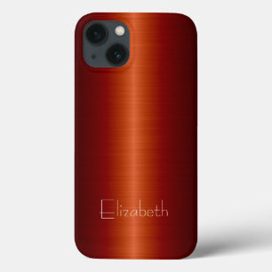 iPhone 13 Coque Métal en acier inoxydable rouge