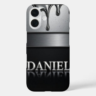 Coques iPhone 16 💧 Métal Liquide « Daniel » Coulée Chromée qui Dég
