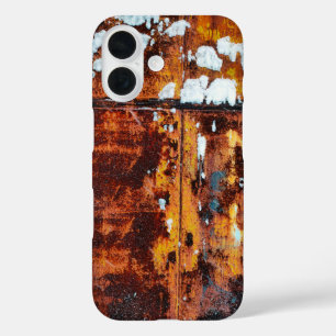 Coques iPhone 16 Métal rouillé avec pattes de neige