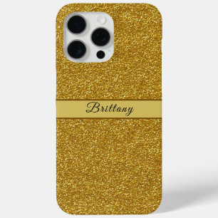 Coque iPhone 15 Pro Max Metallic Gold Parties scintillant Artsy Abstrait A