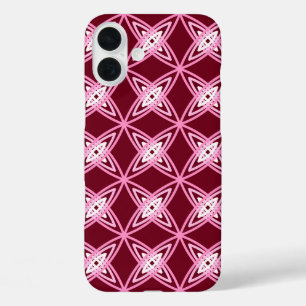 Coques iPhone 16 Plus Mid Century Modern Atomic Print - Vin Bourgogne