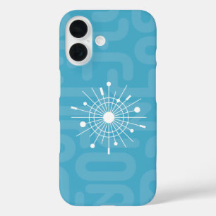 Coques iPhone 16 Mid Century moderne Flube de neige atomique Noël M