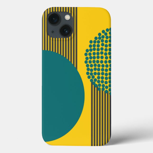 Coques Case-Mate iPhone Midcentury Modern Circle and Lines (Verso)