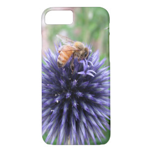 Coques Pour iPhone Miel abeille sur Purple Globe Fleur de chardon