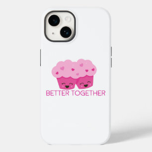 Coque Pour iPhone 14 Mieux Ensemble Deux Cupcakes Pink Valentine's
