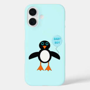 Coques iPhone 16 Mignon bébé manchot bleu garçon