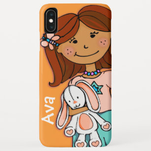 Etui iPhone Case-Mate Mignon fille serrant lapin graphique orange