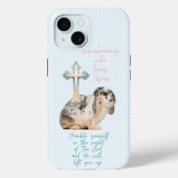 Mignon lapin point bleu Bible croix pastel