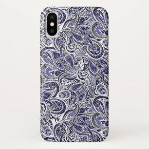 Case-Mate iPhone Case Mignon motifs paisley blanc bleu design