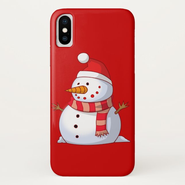 Coques Case-Mate iPhone Mignonne bonhomme de neige de Noël (Dos)